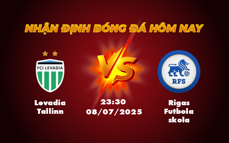 Nhận định Levadia Tallinn vs Rigas Futbola skola 23:30 ngày 08/07 Lợi thế nghiêng về đội khách 1 levadia tallinn rigas futbola skola 08 07 c1